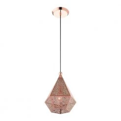 Aberdeen 1 Light Rose Gold Pendant by Livex Lighting -Livex Lighting shop rose gold livex lighting chandeliers 48921 86 fa 1000