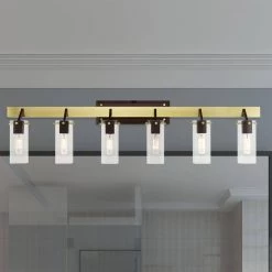 Beckett 6 Light Satin Brass Vanity Sconce by Livex Lighting -Livex Lighting shop satin brass and bronze livex lighting vanity lighting 17826 12 40 1000