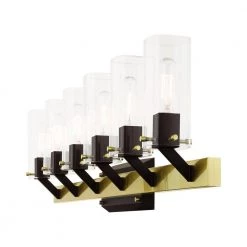 Beckett 6 Light Satin Brass Vanity Sconce by Livex Lighting -Livex Lighting shop satin brass and bronze livex lighting vanity lighting 17826 12 76 1000
