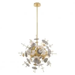 Circulo 6 Light Satin Brass Pendant Chandelier by Livex Lighting -Livex Lighting shop satin brass livex lighting chandeliers 40074 12 4f 1000