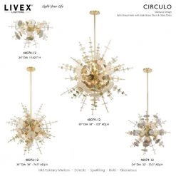 Circulo 6 Light Satin Brass Pendant Chandelier by Livex Lighting -Livex Lighting shop satin brass livex lighting chandeliers 40074 12 d4 1000