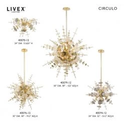 Circulo 6 Light Satin Brass Pendant Chandelier by Livex Lighting -Livex Lighting shop satin brass livex lighting chandeliers 40074 12 fa 1000