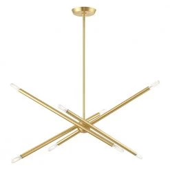 Soho 8 Light Satin Brass Chandelier by Livex Lighting
