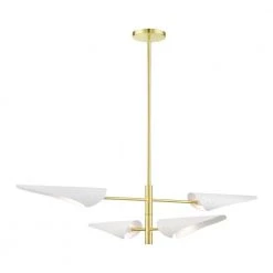 Capistrano 4 Light Satin Brass Pendant Chandelier by Livex Lighting