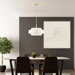 Meridian 4 Light Satin Brass Pendant by Livex Lighting -Livex Lighting shop satin brass livex lighting chandeliers 50874 12 40 1000
