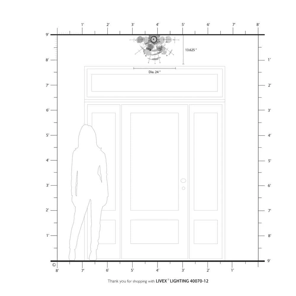 Circulo 4 Light Satin Brass Semi Flush Mount by Livex Lighting 7 Circulo 4 Light Satin Brass Semi Flush Mount by Livex Lighting - Image 7