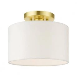 Meridian 1 Light Satin Brass Semi Flush Mount by Livex Lighting