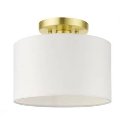 Meridian 1 Light Satin Brass Semi Flush Mount by Livex Lighting -Livex Lighting shop satin brass livex lighting flush mount lights 41095 12 c3 1000
