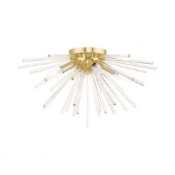 Utopia 4 Light Satin Brass Semi Flush Mount by Livex Lighting