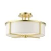 Wesley 16 in. 3-Light Satin Brass Semi-Flush Mount by Livex Lighting