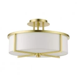 Wesley 16 in. 3-Light Satin Brass Semi-Flush Mount by Livex Lighting -Livex Lighting shop satin brass livex lighting flush mount lights 51074 12 c3 1000