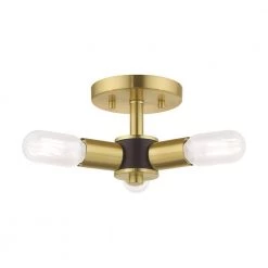 Copenhagen 3 Light Satin Brass Semi Flush Mount by Livex Lighting -Livex Lighting shop satin brass livex lighting flush mount lights 51137 12 1f 1000