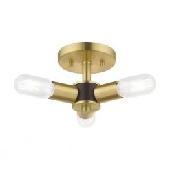 Copenhagen 3 Light Satin Brass Semi Flush Mount by Livex Lighting -Livex Lighting shop satin brass livex lighting flush mount lights 51137 12 44 1000