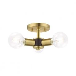 Copenhagen 3 Light Satin Brass Semi Flush Mount by Livex Lighting -Livex Lighting shop satin brass livex lighting flush mount lights 51137 12 76 1000