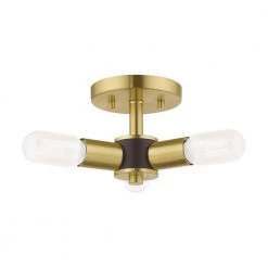 Copenhagen 3 Light Satin Brass Semi Flush Mount by Livex Lighting -Livex Lighting shop satin brass livex lighting flush mount lights 51137 12 c3 1000