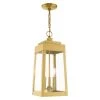 Oslo 3-Light Satin Brass Outdoor Hardwired Pendant Lantern by Livex Lighting