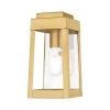 Oslo 1-Light Satin Brass Hardwired Outdoor Wall Lantern Sconce by Livex Lighting