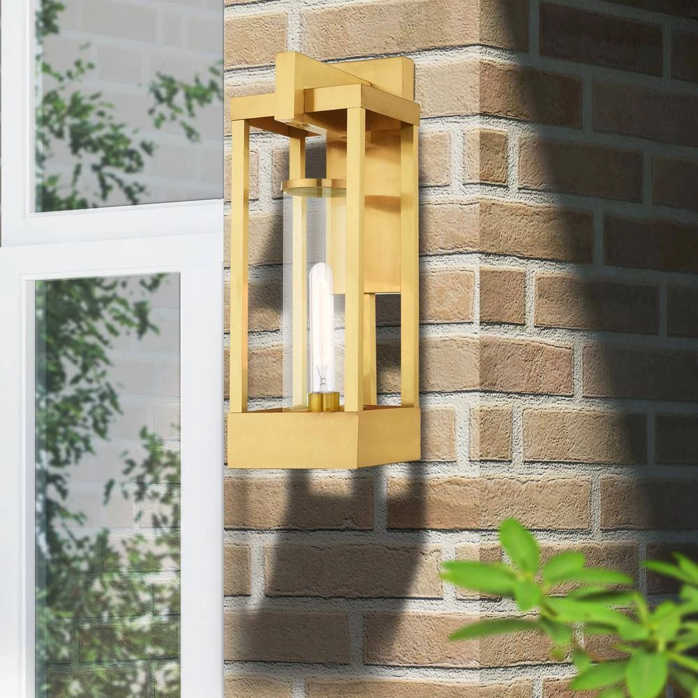 Delancey 1 Light Satin Brass Outdoor Wall Sconce by Livex Lighting 3 Delancey 1 Light Satin Brass Outdoor Wall Sconce by Livex Lighting - Image 3