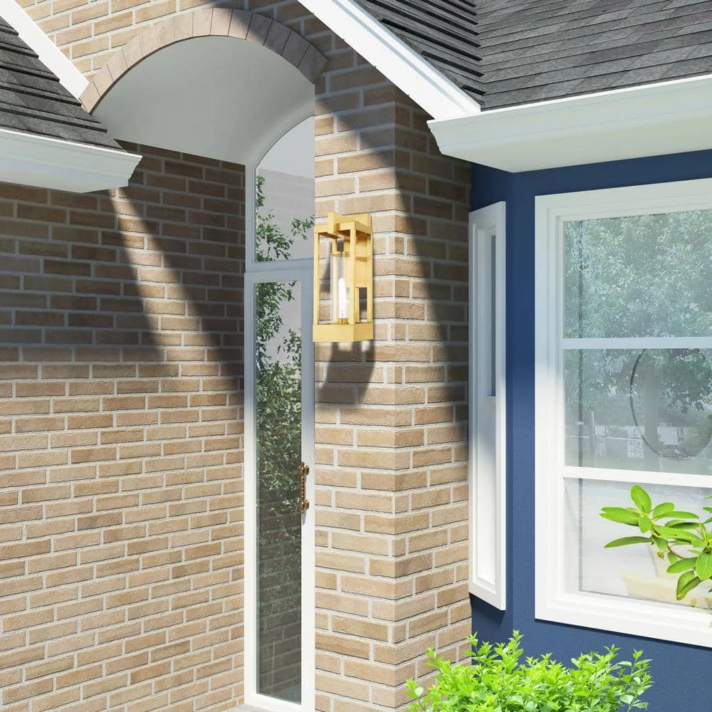 Delancey 1 Light Satin Brass Outdoor Wall Sconce by Livex Lighting 2 Delancey 1 Light Satin Brass Outdoor Wall Sconce by Livex Lighting - Image 2