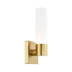 Aero 1 Light Satin Brass ADA Wall Sconce by Livex Lighting -Livex Lighting shop satin brass livex lighting vanity lighting 10101 12 44 1000