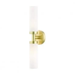 Aero 2 Light Satin Brass ADA Vanity Sconce by Livex Lighting