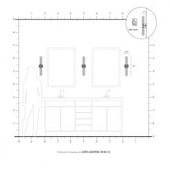 Aero 2 Light Satin Brass ADA Vanity Sconce by Livex Lighting -Livex Lighting shop satin brass livex lighting vanity lighting 10104 12 77 1000