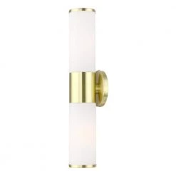Lindale 18.5 in. 2-Light Satin Brass ADA Vanity Light with Satin Opal White Glass by Livex Lighting 16 Lindale 18.5 in. 2-Light Satin Brass ADA Vanity Light with Satin Opal White Glass by Livex Lighting -Livex Lighting shop satin brass livex lighting vanity lighting 16562 12 44 1000