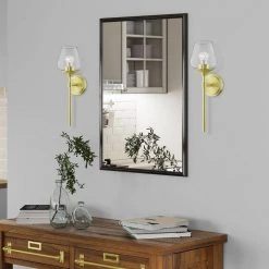 Willow 1-Light Satin Brass Wall Sconce with Clear Glass by Livex Lighting -Livex Lighting shop satin brass livex lighting vanity lighting 17471 12 1d 1000