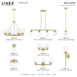 Willow 1-Light Satin Brass Wall Sconce with Clear Glass by Livex Lighting -Livex Lighting shop satin brass livex lighting vanity lighting 17471 12 d4 1000