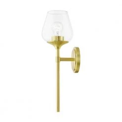 Willow 1-Light Satin Brass Wall Sconce with Clear Glass by Livex Lighting -Livex Lighting shop satin brass livex lighting vanity lighting 17471 12 fa 1000