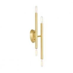 Soho 4 Light Satin Brass Sconce by Livex Lighting -Livex Lighting shop satin brass livex lighting vanity lighting 46771 12 fa 1000