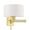Satin Brass Hardwired/Plug-In Swing Arm Wall Lamp by Livex Lighting