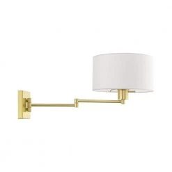 Satin Brass Hardwired/Plug-In Swing Arm Wall Lamp by Livex Lighting -Livex Lighting shop satin brass livex lighting wall lamps 40036 12 fa 1000