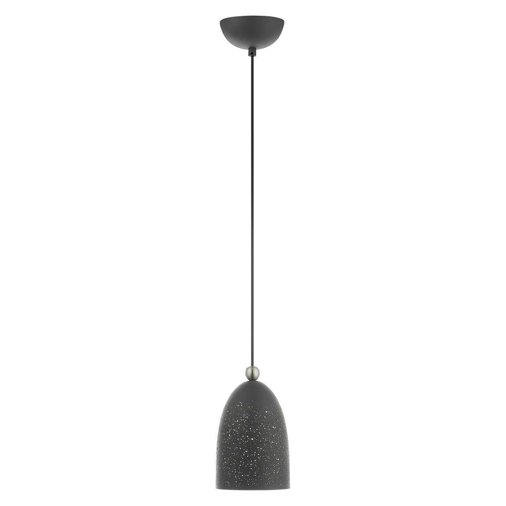 Arlington 1 Light Scandinavian Gray with Brushed Nickel Accents Pendant by Livex Lighting 6 Arlington 1 Light Scandinavian Gray with Brushed Nickel Accents Pendant by Livex Lighting - Image 6
