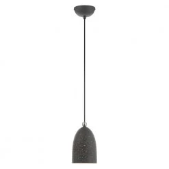 Arlington 1 Light Scandinavian Gray with Brushed Nickel Accents Pendant by Livex Lighting