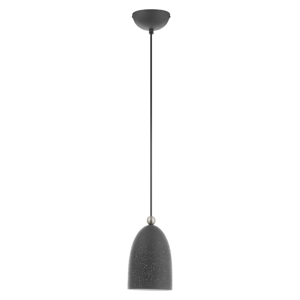 Arlington 1 Light Scandinavian Gray with Brushed Nickel Accents Pendant by Livex Lighting 5 Arlington 1 Light Scandinavian Gray with Brushed Nickel Accents Pendant by Livex Lighting - Image 5