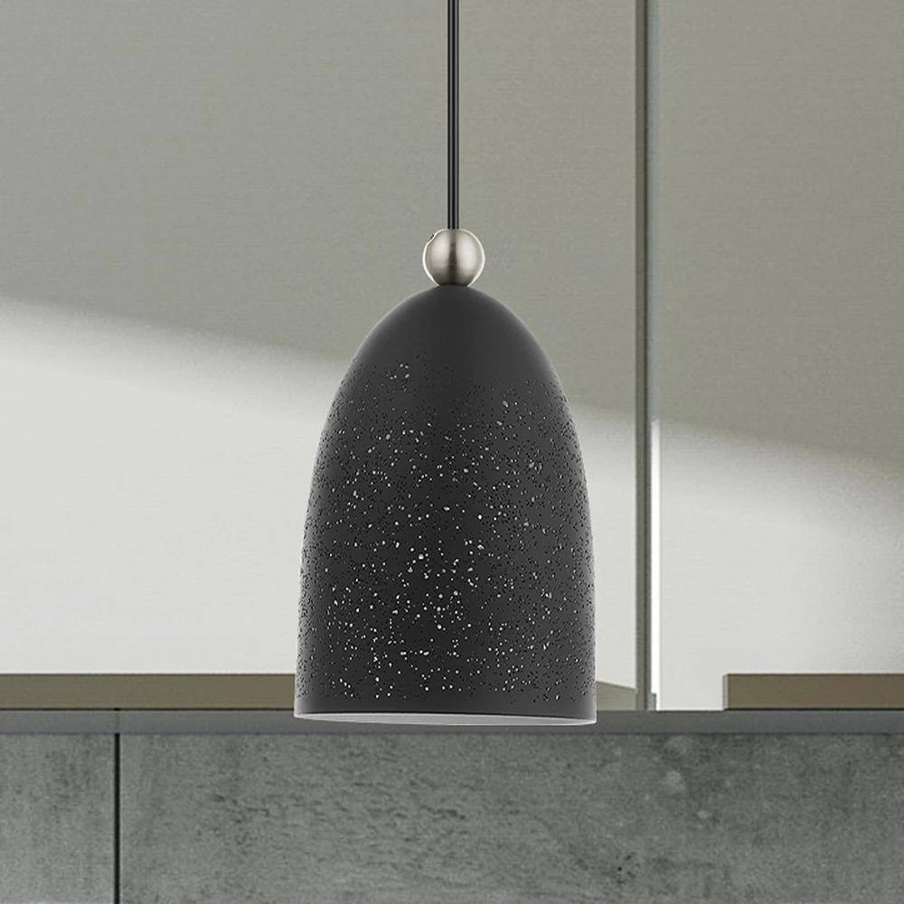 Arlington 1 Light Scandinavian Gray with Brushed Nickel Accents Pendant by Livex Lighting 2 Arlington 1 Light Scandinavian Gray with Brushed Nickel Accents Pendant by Livex Lighting - Image 2