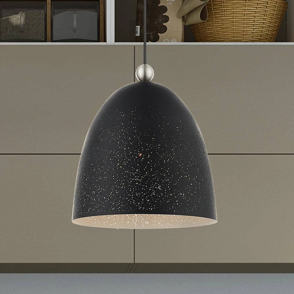 Arlington 1 Light Scandinavian Gray with Brushed Nickel Accents Pendant by Livex Lighting 2 Arlington 1 Light Scandinavian Gray with Brushed Nickel Accents Pendant by Livex Lighting - Image 2