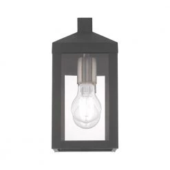 Nyack Mini 1-Light Scandinavian Gray Hardwired Outdoor Wall Lantern Sconce by Livex Lighting -Livex Lighting shop scandinavian gray livex lighting outdoor sconces 20581 76 4f 1000