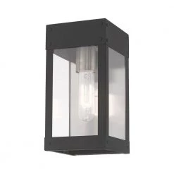 Barrett 1-Light Scandinavian Gray Hardwired Outdoor Small Wall Lantern Sconce by Livex Lighting -Livex Lighting shop scandinavian gray livex lighting outdoor sconces 20871 76 1f 1000