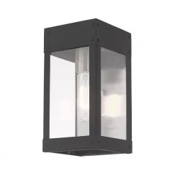 Barrett 1-Light Scandinavian Gray Hardwired Outdoor Small Wall Lantern Sconce by Livex Lighting -Livex Lighting shop scandinavian gray livex lighting outdoor sconces 20871 76 44 1000