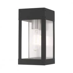 Barrett 1-Light Scandinavian Gray Hardwired Outdoor Small Wall Lantern Sconce by Livex Lighting