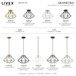 Geometric 1 Light Shiny Black Pendant by Livex Lighting -Livex Lighting shop shiny black livex lighting chandeliers 41324 68 31 1000