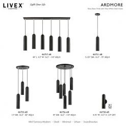 Ardmore 3 Light Shiny Black Pendant by Livex Lighting -Livex Lighting shop shiny black livex lighting chandeliers 46753 68 d4 1000
