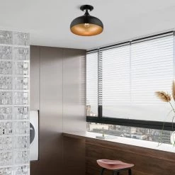 Amador 11.75 in. 1-Light Shiny Black Semi-Flush Mount by Livex Lighting -Livex Lighting shop shiny black livex lighting flush mount lights 41050 68 76 1000