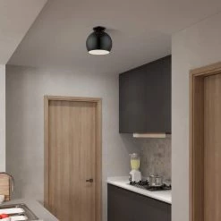 Piedmont 10 in. 1-Light Shiny Black Semi-Flush Mount by Livex Lighting -Livex Lighting shop shiny black livex lighting flush mount lights 43390 68 76 1000