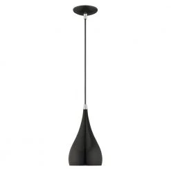 Metal Shade Mini Pendants 1 Light Shiny Black Mini Pendant by Livex Lighting -Livex Lighting shop shiny black livex lighting pendant lights 41171 68 4f 1000