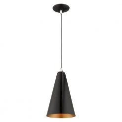 Metal Shade Mini Pendants 1 Light Shiny Black Mini Pendant by Livex Lighting -Livex Lighting shop shiny black livex lighting pendant lights 41175 68 1f 1000