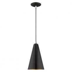 Metal Shade Mini Pendants 1 Light Shiny Black Mini Pendant by Livex Lighting -Livex Lighting shop shiny black livex lighting pendant lights 41175 68 c3 1000
