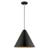 Metal Shade Mini Pendants 1 Light Shiny Black Mini Pendant by Livex Lighting
